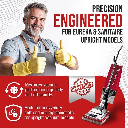 MP Maresh Products Nut and Bolt Replacement for Eureka and Sanitaire Upright Vacuum Cleaner Round Handle, Durable Threaded Fitting NPT - Vacuum Replacement Parts - Chrome-Plated Steel (6 Pack) 53198-1 in Kuwait