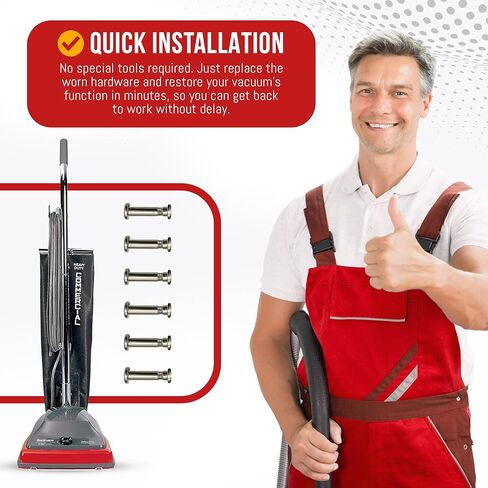 MP Maresh Products Nut and Bolt Replacement for Eureka and Sanitaire Upright Vacuum Cleaner Round Handle, Durable Threaded Fitting NPT - Vacuum Replacement Parts - Chrome-Plated Steel (6 Pack) 53198-1 in Kuwait