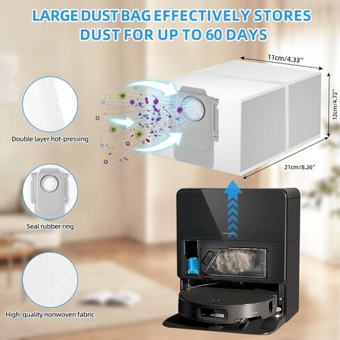 28 حزمة من الملحقات لروبوروك ساروس 10R / Qrevo CurvX/Qrevo Curv 2 Pro Vacuum Robot، استبدال 4 فرش رئيسية، 6 وسادات ممسحة، 6 أكياس غبار، 6 فرش جانبية، 4 فلتر، 1 فرشاة تنظيف، 1 مفك براغي in Kuwait