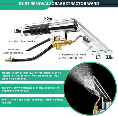 Shop Vac Extractor Kit، مجموعة أدوات شفط خرطوم المكنسة الكهربائية الرطبة، مع خط مائي بطول 50 قدمًا يحول مكنسة المتجر العالمية، إلى آلة تنظيف سجاد أوتوماتيكية احترافية، للمنزل والسيارة والمنسوجات in Kuwait