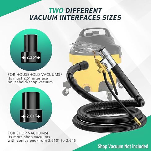 Shop Vac Extractor Kit، مجموعة أدوات شفط خرطوم المكنسة الكهربائية الرطبة، مع خط مائي بطول 50 قدمًا يحول مكنسة المتجر العالمية، إلى آلة تنظيف سجاد أوتوماتيكية احترافية، للمنزل والسيارة والمنسوجات in Kuwait
