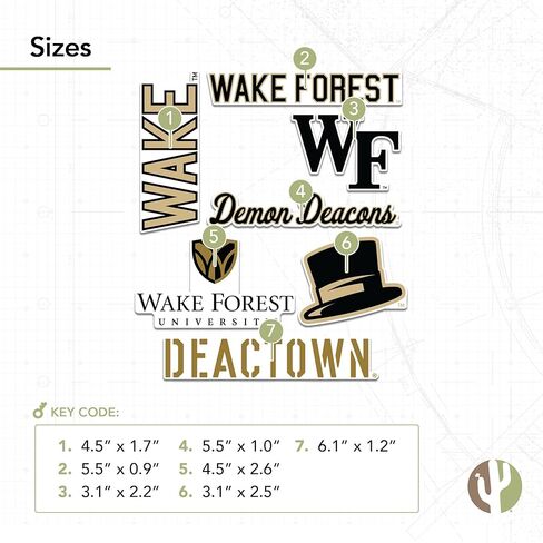 ملصق جامعة صبار الصحراء ويك فورست ملصق شيطان ديكونسر شارات الفينيل زجاجة مياه للكمبيوتر المحمول ورقة قصاصات السيارة T2 (النوع 2-2) in Kuwait