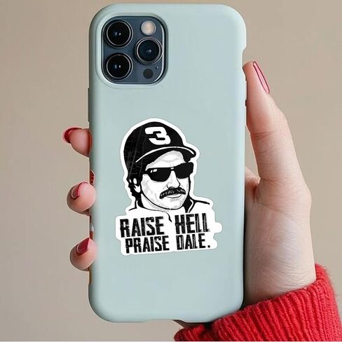 (5 قطع) ملصقات Raise Hell Praise Dale مقاس 3 بوصة، ملصق تذكاري لسيارة السباق Dale Racer، ملصق فينيل مقاوم للماء للكمبيوتر المحمول، وزجاجات المياه، والهاتف، والسيارة، وهدايا الخوذة للبالغين in Kuwait