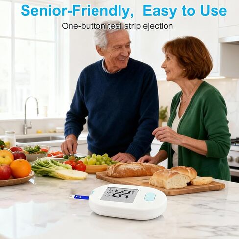 طقم مراقبة جلوكوز الدم، طقم اختبار سكر الدم مع 50 شريط اختبار سكر الدم، 50 مشرط 33 جرام غير مؤلم، 1 مقياس جلوكوز الدم، 1 جهاز وخز، دقة طبية، نتائج 5 ثوانٍ، بدون ترميز وإخراج تلقائي، مجموعة أدوات قياس السكر لاختبار مرض السكري للمنزل/ in Kuwait