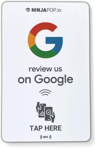 بطاقات مراجعة Google Ninja Pop NFC –| انقر لترك بطاقات مراجعة للشركات الصغيرة | بطاقات طلب المراجعة اللاتلامسية | ملاحظات العملاء أدوات الأعمال NFC (بطاقتان) in Kuwait
