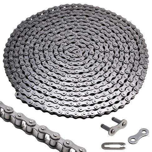 #41 Roller Chain 20 Feet for Electric Gate Openers with 4 Connecting Links, Carbon Steel Chains for Automatic Sliding Gate Opener Operator Garage Hanger Door Go Karts ATVs Dirt Bikes in Kuwait