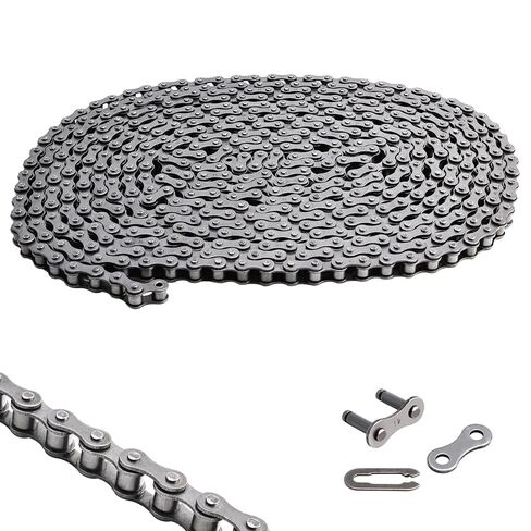 #41 Roller Chain 20 Feet for Electric Gate Openers with 4 Connecting Links, Carbon Steel Chains for Automatic Sliding Gate Opener Operator Garage Hanger Door Go Karts ATVs Dirt Bikes in Saudi Arabia