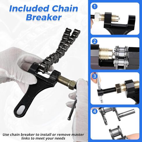 428 Roller Chain 10 Feet 169 Links, 08B Simplex Roller Chain for Chain Driven Sliding Gate Garage Openers, Extension 08B Metric Standard 428#, Includes Chain Breaker and 12 Connecting Links in Kuwait