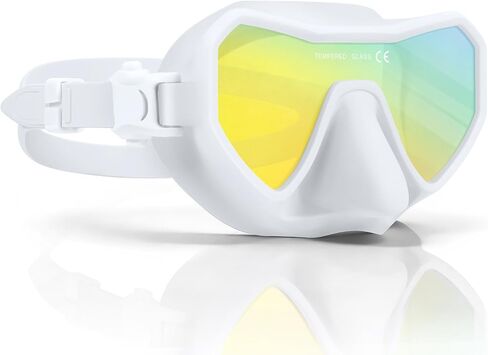 نظارات سباحة مع غطاء للأنف للبالغين، قناع غوص مضاد للضباب للرجال والنساء، رؤية واسعة 180 درجة، قناع غطس مانع للتسرب in Kuwait