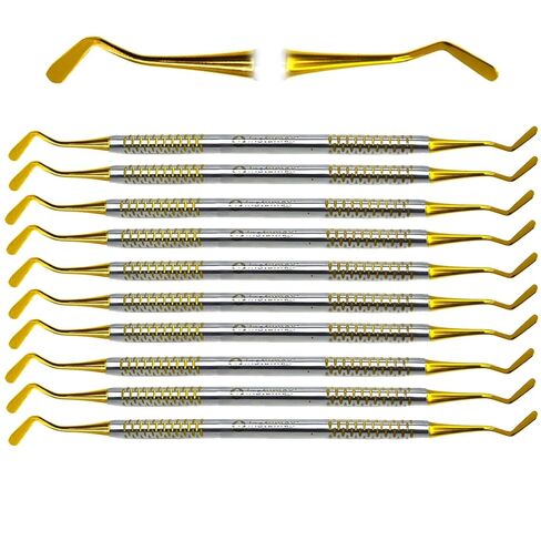 10Pcs Flat Plastic Composite Filling Instrument – 3mm Double-Ended Dental Spatula with Hollow Handle – Non-Stick Stainless Steel Tool for Resin Placement, Contouring & Restorations in Saudi Arabia