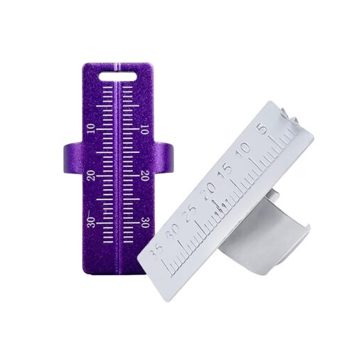 2pcs Endo Measuring Finger, Aluminium Endodontic File Ruler, Portable Stainless Steel Gauge Finger Ruler Dental Root Canal Measurement Instrument (Silver+Purple) in Saudi Arabia