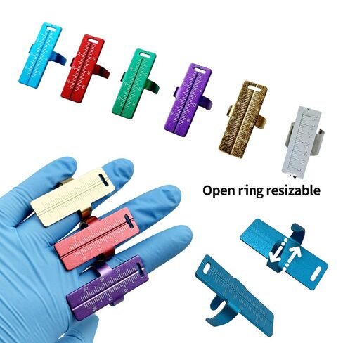 2pcs Endo Measuring Finger, Aluminium Endodontic File Ruler, Portable Stainless Steel Gauge Finger Ruler Dental Root Canal Measurement Instrument (Silver+Purple) in Saudi Arabia
