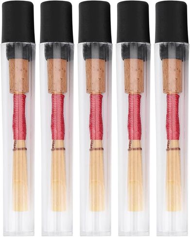 5 Pieces Oboe Reeds, Handmade Oboe Reeds Medium Soft Oboe Reed with Plastic Tube Woodwind Instrument Accessories in Saudi Arabia