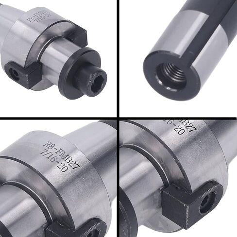 R8 Shank Shell Mill Arbor Adapter Holder, Molybdenum Steel Milling Arbor Adapter with High Hardness and Double Side Clip Key for CNC Milling Machines in Kuwait