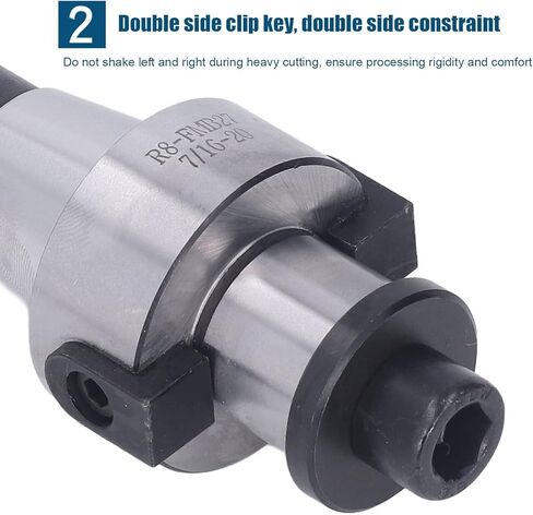 R8 Shank Shell Mill Arbor Adapter Holder, Molybdenum Steel Milling Arbor Adapter with High Hardness and Double Side Clip Key for CNC Milling Machines in Kuwait