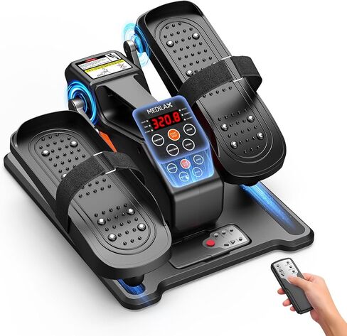 آلة بيضاوية الشكل محمولة تحت المكتب مع جهاز تحكم عن بعد لاسلكي. 12 سرعة يدوية و3 سرعات أوتوماتيكية. دواسة تمرين الساق البيضوي. تمرين الساق أثناء الجلوس لكبار السن والبالغين في المكاتب المنزلية in Kuwait