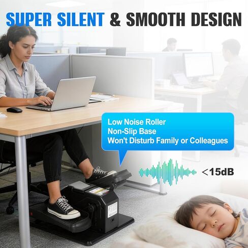 جهاز تمارين بيضاوي الشكل تحت المكتب من تابيكي، جهاز تمرين الساق البيضاوي الكهربائي لكبار السن مع جهاز تحكم عن بعد و12 سرعة، جهاز تمرين بدواسة كهربائي محمول هادئ للمنزل مع شاشة عرض in Kuwait