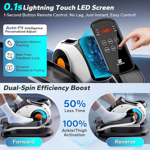 Under Desk Elliptical Machine, Ellipse Leg Exerciser As Seen On Tv While Sitting for Seniors, Pedal Exerciser with 15 Level Adjustable Resistance & 5 Auto Mode Fully Assembled Home Office in Saudi Arabia