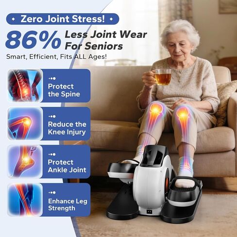 Under Desk Elliptical Machine, Ellipse Leg Exerciser As Seen On Tv While Sitting for Seniors, Pedal Exerciser with 15 Level Adjustable Resistance & 5 Auto Mode Fully Assembled Home Office in Saudi Arabia