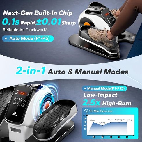 Under Desk Elliptical Machine, Ellipse Leg Exerciser As Seen On Tv While Sitting for Seniors, Pedal Exerciser with 15 Level Adjustable Resistance & 5 Auto Mode Fully Assembled Home Office in Saudi Arabia