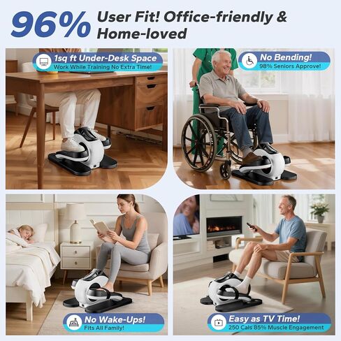 Under Desk Elliptical Machine, Ellipse Leg Exerciser As Seen On Tv While Sitting for Seniors, Pedal Exerciser with 15 Level Adjustable Resistance & 5 Auto Mode Fully Assembled Home Office in Saudi Arabia