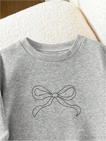 Verdusa Girl's 2 Piece Comfy Sets Bow Oversized Sweatshirt with Leggings Comfiest Airport Outfits in Saudi Arabia