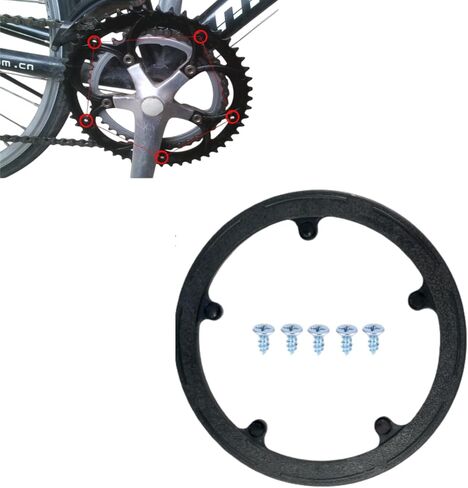 1 PCS 44 Teeth 8.5cm 5 Holes Bicycle Chain Wheel Cover with Screws Plastic Sprocket Guard Protector Accessories for Road Mountain Bikes in Kuwait