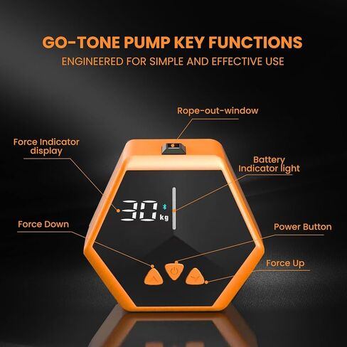جهاز الصالة الرياضية المحمول Rayofi Go-Tone، شاشة LCD ذكية، 0.7 كجم، مقاومة قابلة للتعديل 3-30 كجم، قابلة لإعادة الشحن عبر USB-C in Saudi Arabia