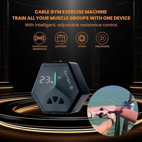 جهاز الصالة الرياضية المحمول Rayofi Go-Tone، شاشة LCD ذكية، 0.7 كجم، مقاومة قابلة للتعديل 3-30 كجم، قابلة لإعادة الشحن عبر USB-C in Saudi Arabia