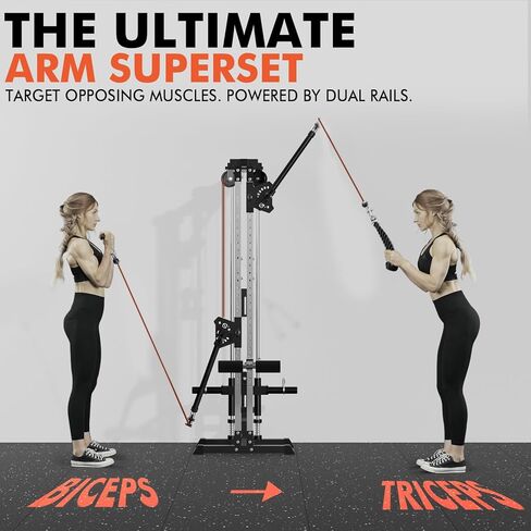 GMWD Cable Machine Home Gym, Wall Mounted Cable Machine with Dual Swivel Arms and 22 Adjustable Positions, All-in-One Cable Crossover Machine for Home Gym, Black in Kuwait