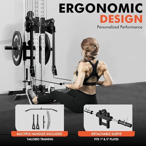 GMWD Cable Machine Home Gym, Wall Mounted Cable Machine with Dual Swivel Arms and 22 Adjustable Positions, All-in-One Cable Crossover Machine for Home Gym, Black in Kuwait