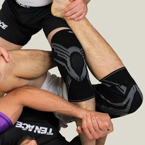 Tenace BJJ Knee Brace Grappling - Compression Knee Pad for Jiu Jitsu, MMA, Muay Thai, Wrestling, Judo - High Durability and Performance Unisex (Black, Medium) in Saudi Arabia