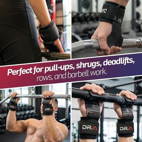 أشرطة رفع 2 في 1 من دكتور مطور + مقابض صالة الألعاب الرياضية، قم بتبديل الخطاف إلى الحزام في ثوانٍ، أغطية معصم عالية التحمل لرفع الأثقال من أجل عمليات السحب والتجاهل والرفع الميت والمصاعد الثقيلة، أسود (زوج) in Kuwait