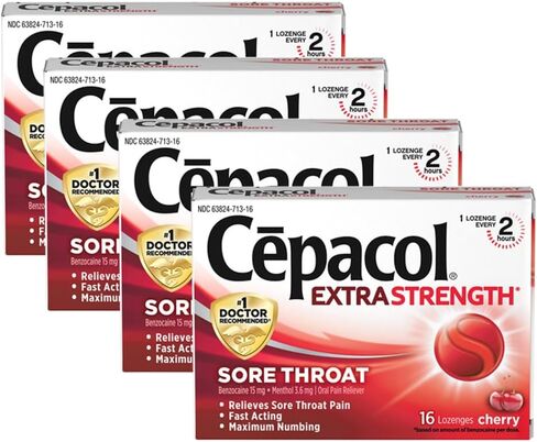 Cepacol Maximum Strength Throat Drop Lozenges, Honey Lemon, 16 Count (Pack of 12) in Kuwait