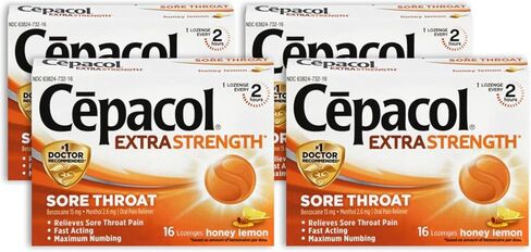 Cepacol Maximum Strength Throat Drop Lozenges, Honey Lemon, 16 Count (Pack of 12) in Kuwait