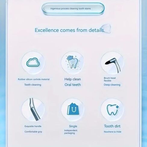 Plaque-Removing Manual Tooth Stain Cleaning Brush with L-Shaped Ergonomic Head - Portable Dental Care Tool for Deep Cleaning, Blue in Saudi Arabia