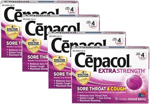 Cepacol Maximum Strength Throat Drop Lozenges, Honey Lemon, 16 Count (Pack of 12) in Kuwait