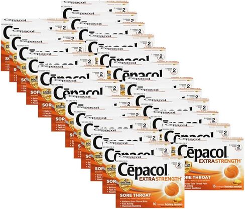 Cepacol Maximum Strength Throat Drop Lozenges, Honey Lemon, 16 Count (Pack of 12) in Kuwait