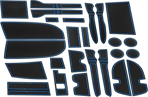 SENSHINE for Toyota 4Runner Accessories 2010-2021 2022 2023 2024 Premium Custom Liners Interior Cup Holder Inserts, Center Console Liner, Door Pocket Non-Slip Anti Dust Mats (2 Row, Red Trim) in Kuwait