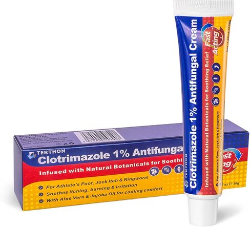 Antifungal Cream Clotrimazole 1%: Treatment for Ringworm, Jock Itch, Athlete’s Foot & Skin Fungal Infections – Relieves Itching, Burning, Cracking & Redness – Natural Botanicals Enhanced (30g) in Kuwait