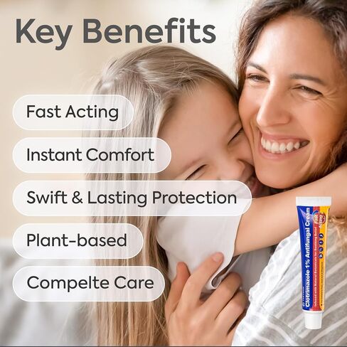 Antifungal Cream Clotrimazole 1%: Treatment for Ringworm, Jock Itch, Athlete’s Foot & Skin Fungal Infections – Relieves Itching, Burning, Cracking & Redness – Natural Botanicals Enhanced (30g) in Kuwait