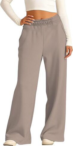 Baggy Sports Pants for Kids Girls Lightweight Elastic Waist Wide Leg Jogger Sweatpants with Pockets Running Trousers 5-14Y in Saudi Arabia