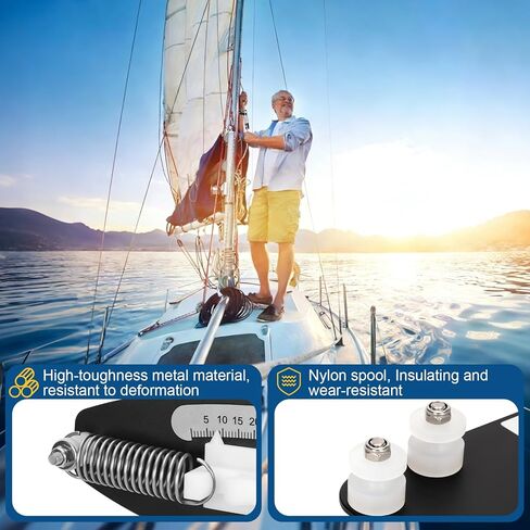 PT-1M Sailboat Rigging Tension Gauge, Professional Metric Precision Sailboat Rigging Tension Meter for Wire Rope & Standing Rigging, Accurately Tune 2.55-4mm Rigging Cables, Range 0-360kg (0-800 lbs) in Kuwait