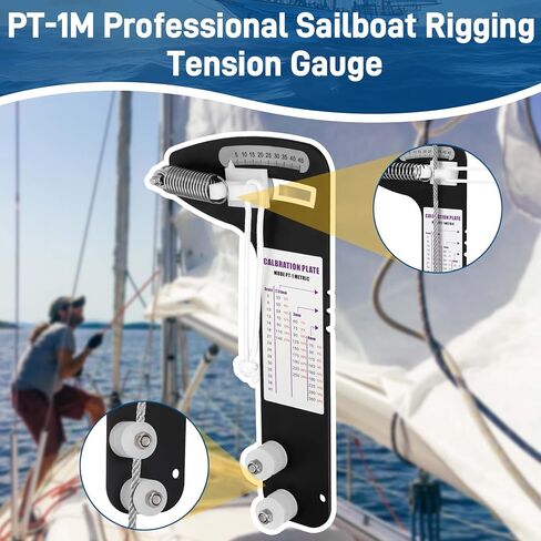 PT-1M Sailboat Rigging Tension Gauge, Professional Metric Precision Sailboat Rigging Tension Meter for Wire Rope & Standing Rigging, Accurately Tune 2.55-4mm Rigging Cables, Range 0-360kg (0-800 lbs) in Kuwait