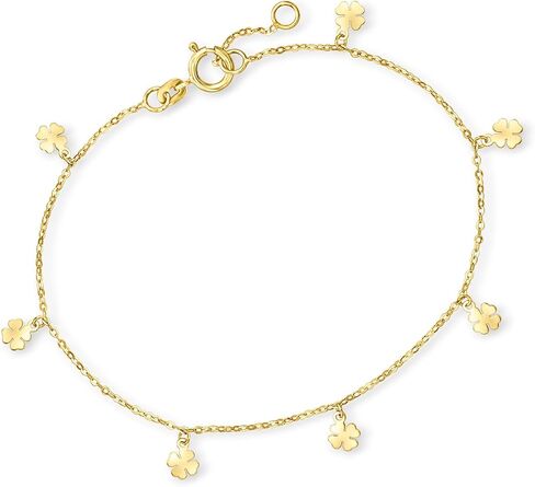 RS Pure by Ross-Simons Italian 14kt Yellow Gold Clover Station Bracelet. 6.5 inches in Kuwait