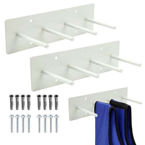 PER4MANCE 2 Pieces Lead Apron Hanger – 4-Hook Heavy Duty Wall Mount with Extra Long Anti-Slip Hooks, Easy to Mount for Imaging Centers and Home Use in Kuwait