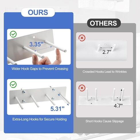 PER4MANCE 2 Pieces Lead Apron Hanger – 4-Hook Heavy Duty Wall Mount with Extra Long Anti-Slip Hooks, Easy to Mount for Imaging Centers and Home Use in Kuwait