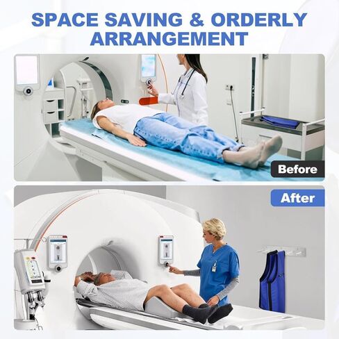 PER4MANCE 2 Pieces Lead Apron Hanger – 4-Hook Heavy Duty Wall Mount with Extra Long Anti-Slip Hooks, Easy to Mount for Imaging Centers and Home Use in Kuwait