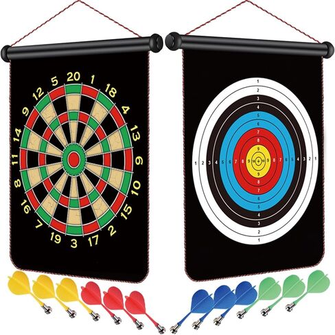 Board Magnetic Dart for Kids ، هدايا ألعاب ممتعة للأولاد 8 9 10 11 12 13 14 سنة في سن المراهقة عيد ميلاد عيد ميلاد عيد الميلاد Stockers Stockers Games Indoor Room Games ، Magnet Dartboard مجموعات مزدوجة الجوانب in Kuwait