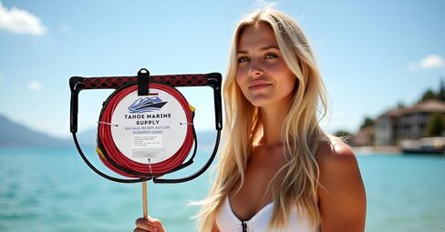 Platinum Dyneema Ski and Wakeboard Rope - 75ft Adjustable Tow Rope - Ultra-Slim Low-Stretch Professional Boat Rope - 15" EVA Floating Handle - Designed & Tested on Lake Tahoe in Saudi Arabia